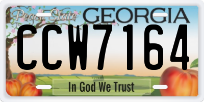 GA license plate CCW7164