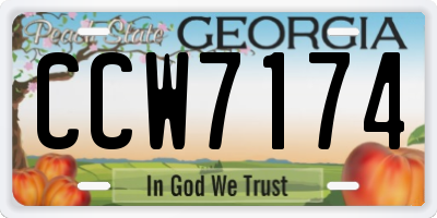 GA license plate CCW7174