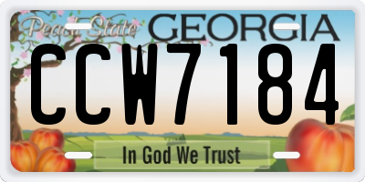 GA license plate CCW7184