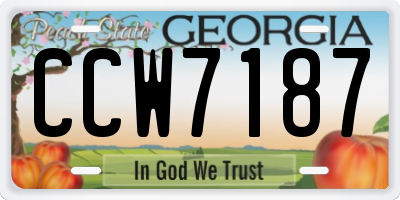 GA license plate CCW7187
