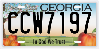 GA license plate CCW7197