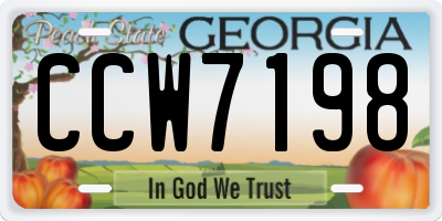 GA license plate CCW7198