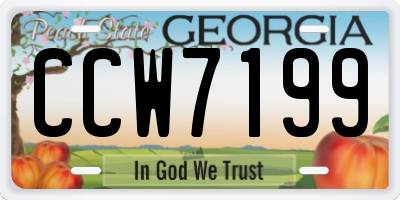 GA license plate CCW7199