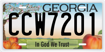 GA license plate CCW7201
