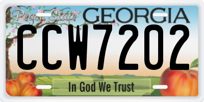 GA license plate CCW7202