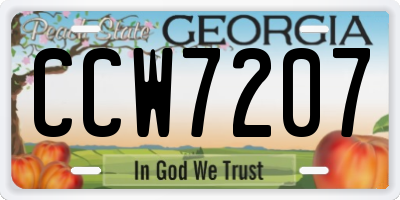 GA license plate CCW7207