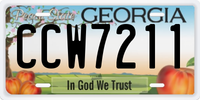 GA license plate CCW7211