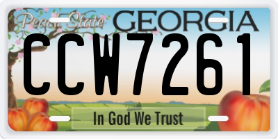 GA license plate CCW7261