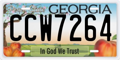 GA license plate CCW7264