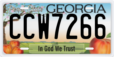 GA license plate CCW7266