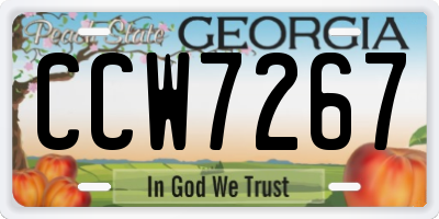 GA license plate CCW7267