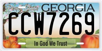GA license plate CCW7269
