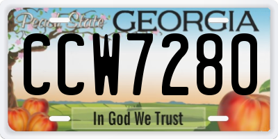 GA license plate CCW7280