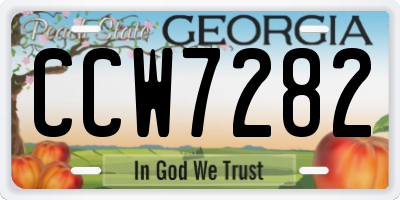 GA license plate CCW7282