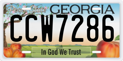 GA license plate CCW7286