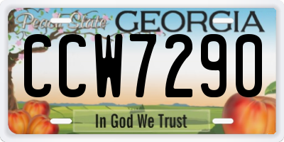 GA license plate CCW7290