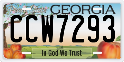 GA license plate CCW7293