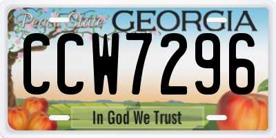 GA license plate CCW7296