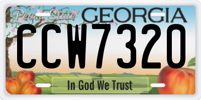 GA license plate CCW7320