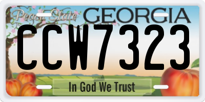 GA license plate CCW7323