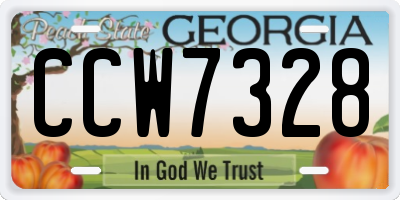 GA license plate CCW7328