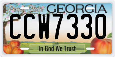 GA license plate CCW7330