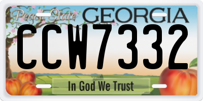 GA license plate CCW7332