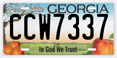 GA license plate CCW7337