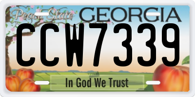 GA license plate CCW7339
