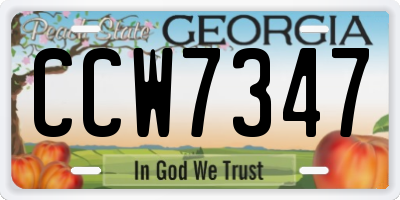 GA license plate CCW7347