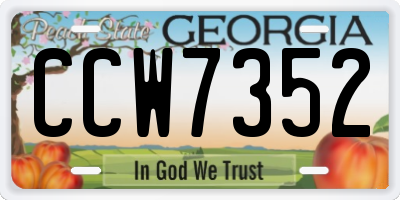 GA license plate CCW7352