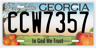 GA license plate CCW7357