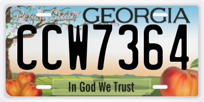 GA license plate CCW7364