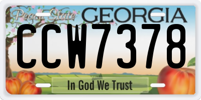 GA license plate CCW7378