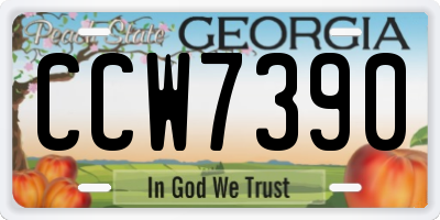 GA license plate CCW7390