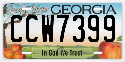 GA license plate CCW7399