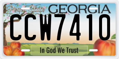 GA license plate CCW7410
