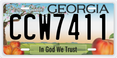 GA license plate CCW7411