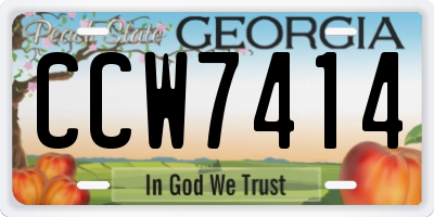 GA license plate CCW7414