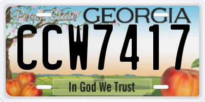 GA license plate CCW7417