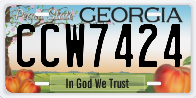 GA license plate CCW7424