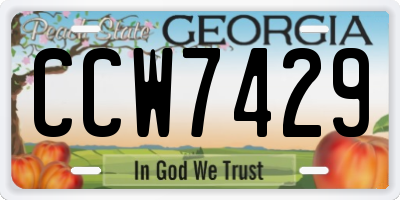 GA license plate CCW7429