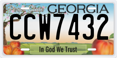 GA license plate CCW7432
