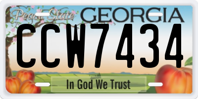 GA license plate CCW7434