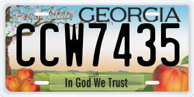 GA license plate CCW7435
