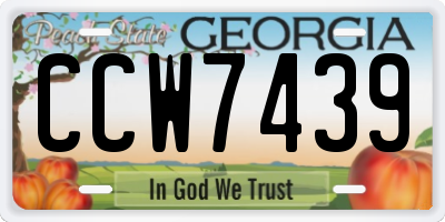 GA license plate CCW7439