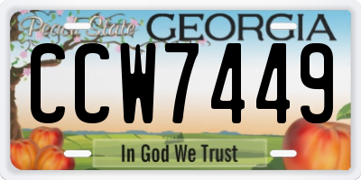 GA license plate CCW7449