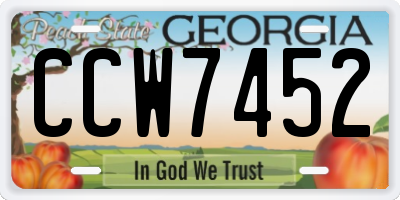 GA license plate CCW7452