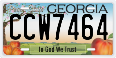 GA license plate CCW7464