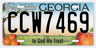 GA license plate CCW7469